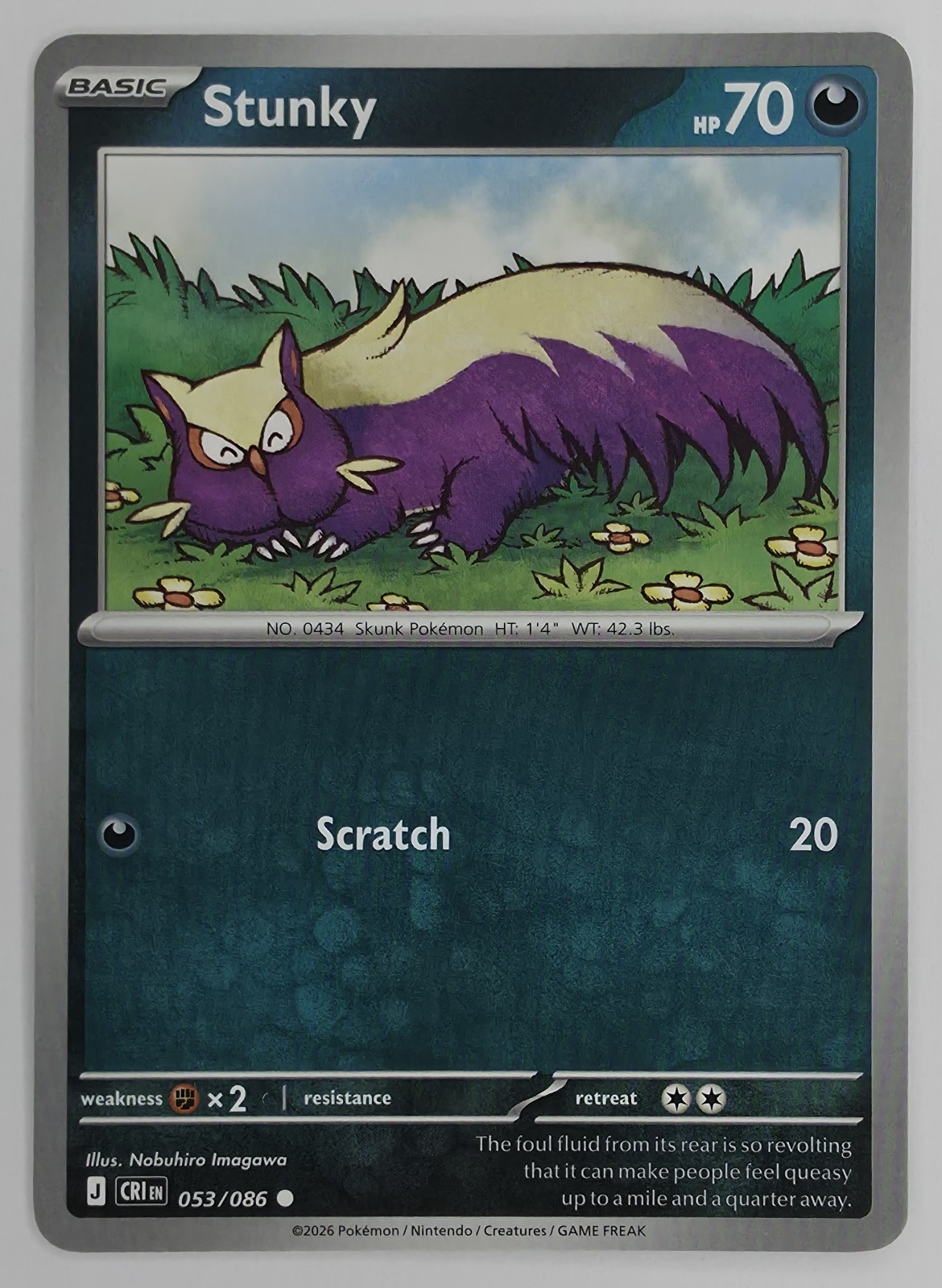 2026 Pokemon Chaos Rising Stunky #053/086 Common front