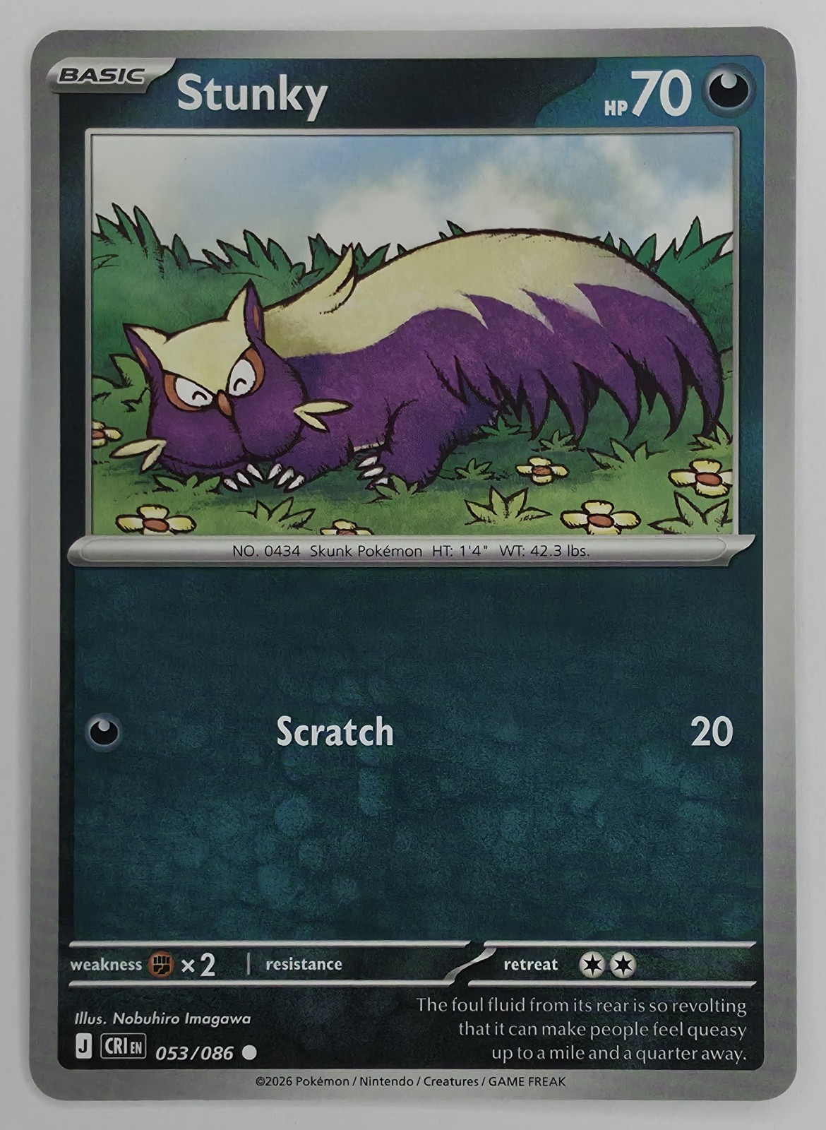 2026 Pokemon Chaos Rising Stunky #053/086 Common front