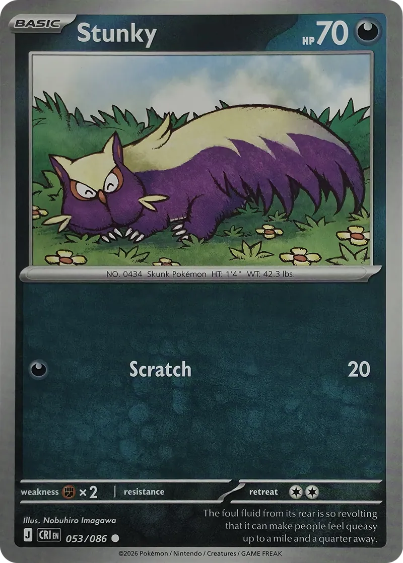 2026 Pokemon Chaos Rising Stunky #053/086 Common front