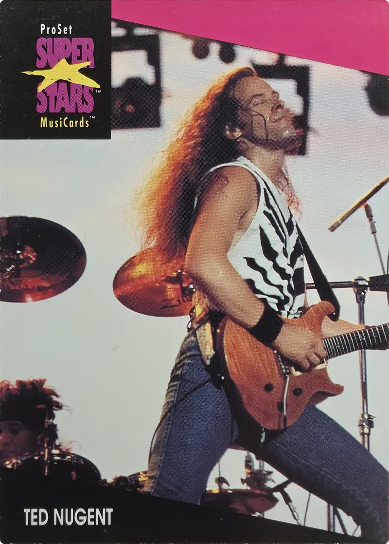 1991 Pro Set SuperStars MusiCards Ted Nugent #213 front