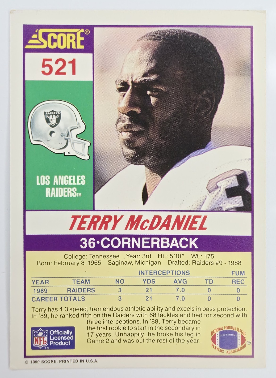 Terry McDaniel back