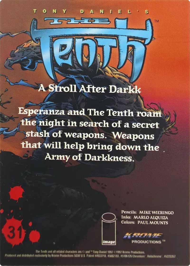 1997 Krome Productions The Tenth Chromium "A Stroll After Darkk" #31, back