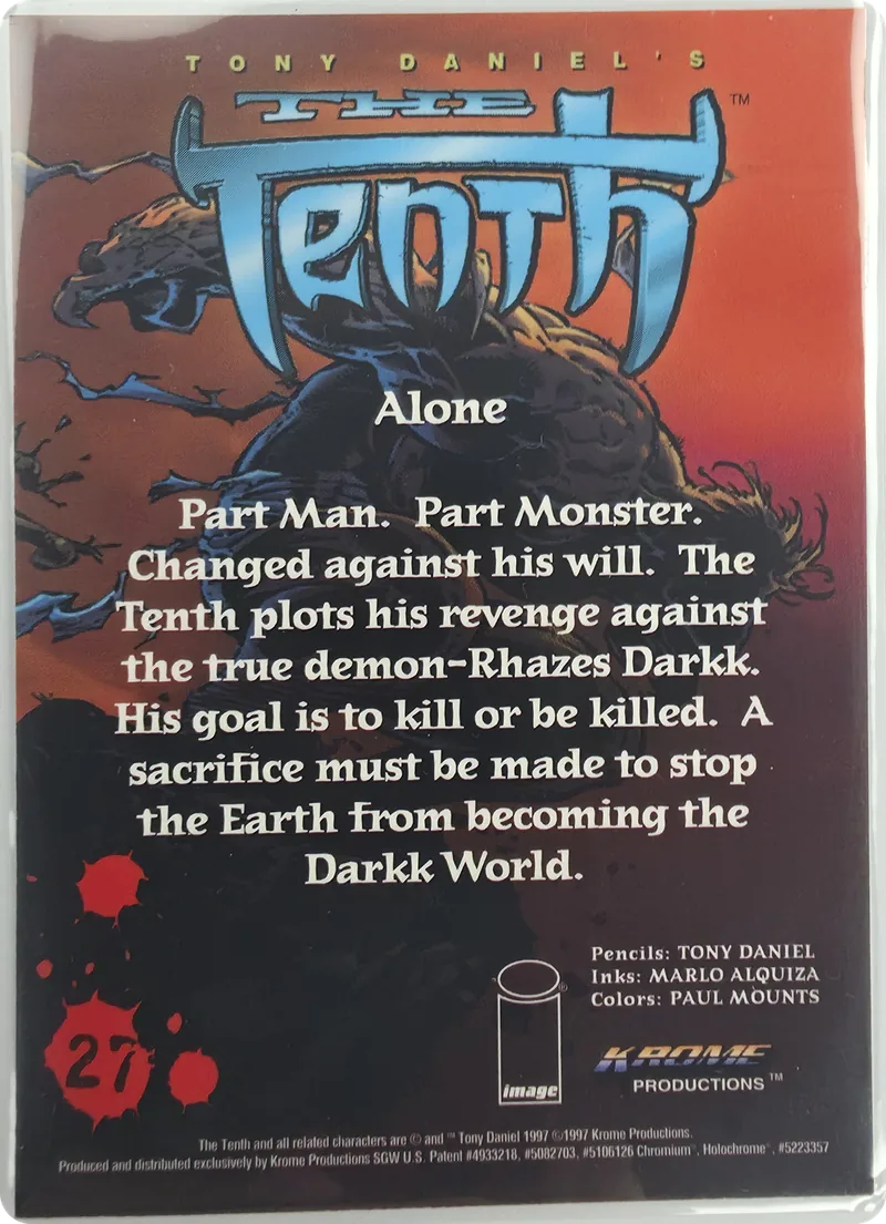 1997 Krome Productions The Tenth Chromium "Alone" #27, back