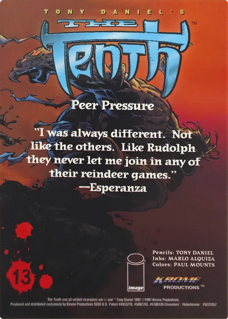 1997 Krome Productions The Tenth Chromium "Peer Pressure" #13, back