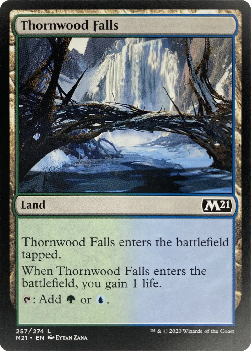 2020 Magic: The Gathering Core Set 2021 Thornwood Falls #257/274 Land front