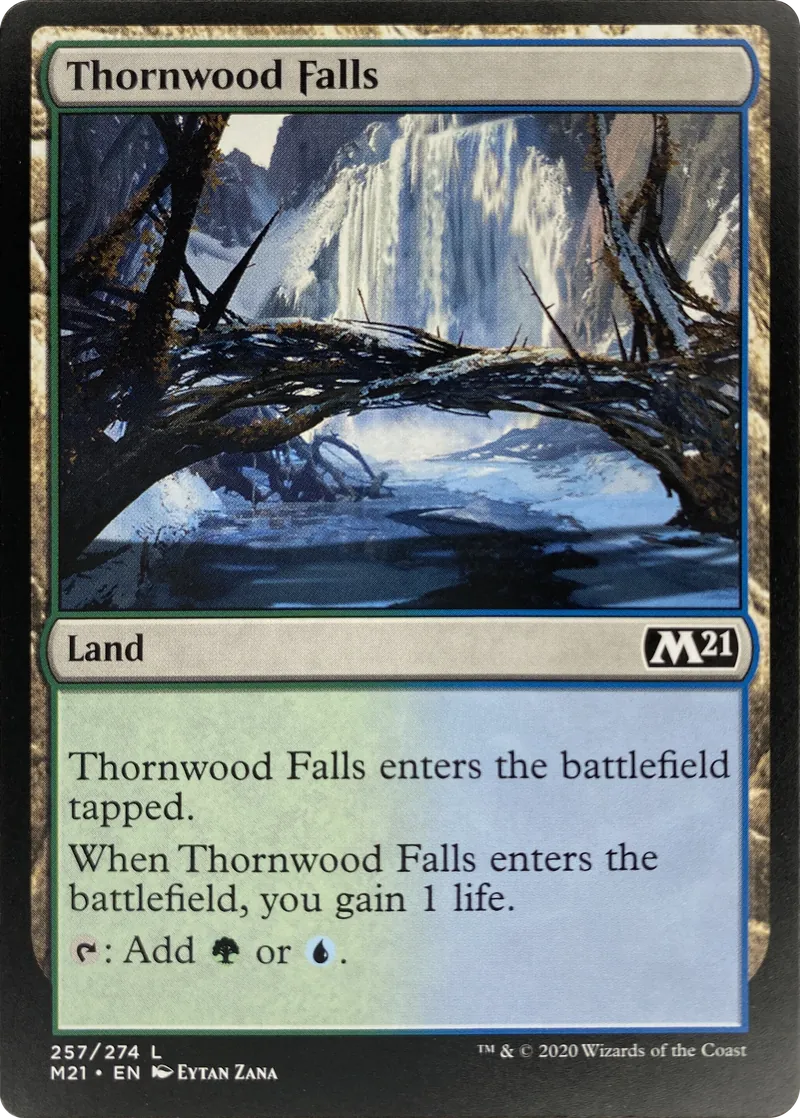2020 Magic: The Gathering Core Set 2021 Thornwood Falls #257/274 Land front