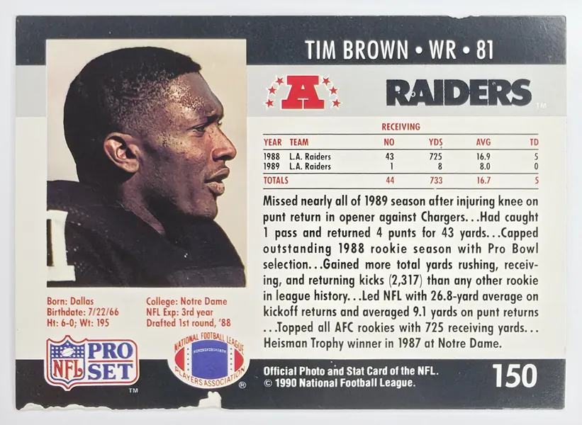 Tim Brown back