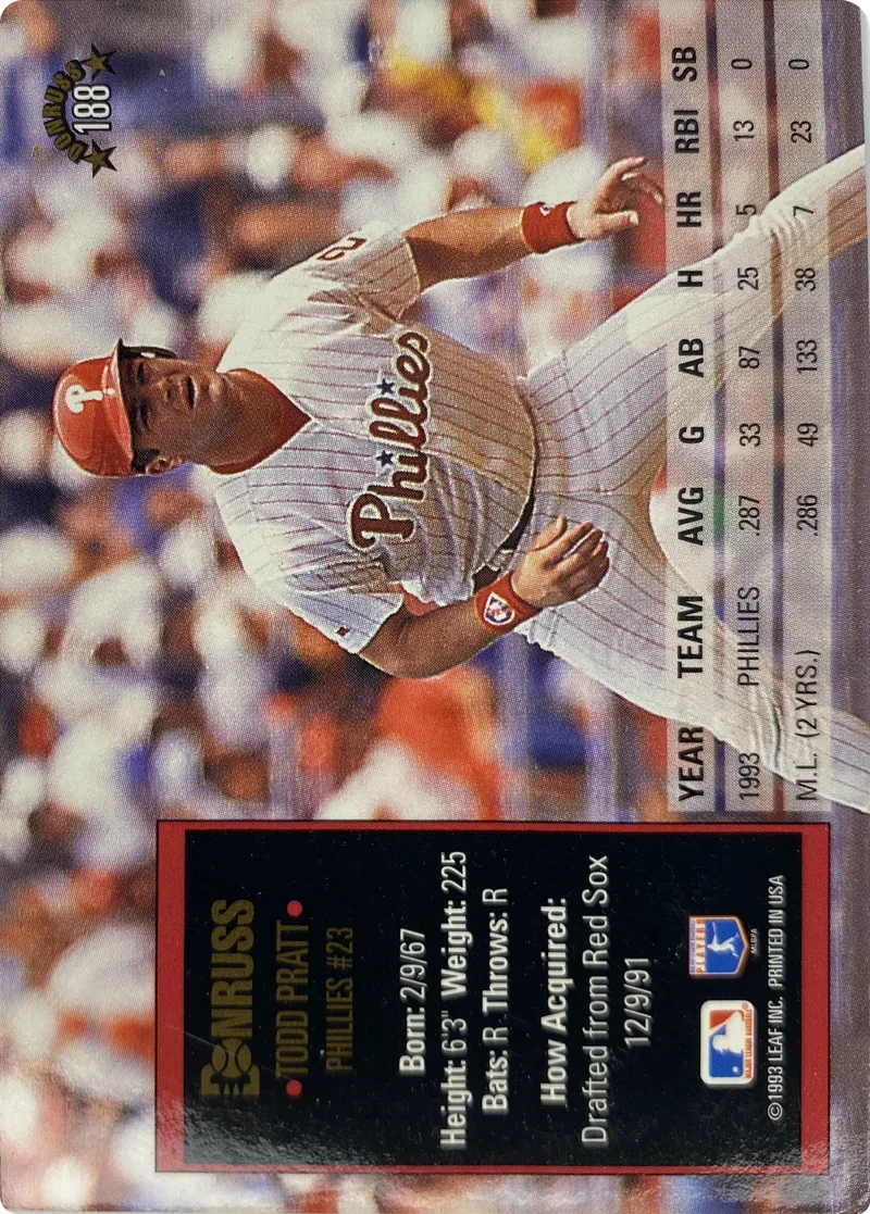 Todd Pratt #188, back