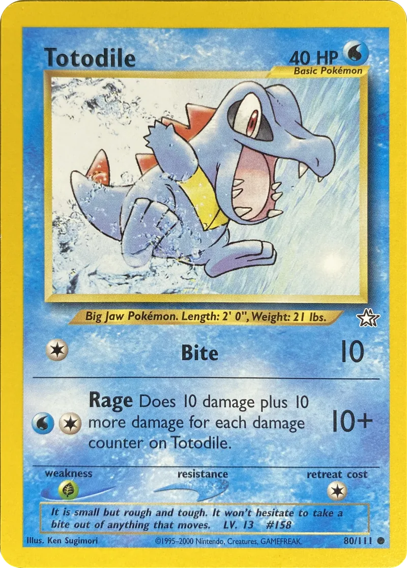 2000 Pokemon Neo Genesis Totodile #080/111 Common front