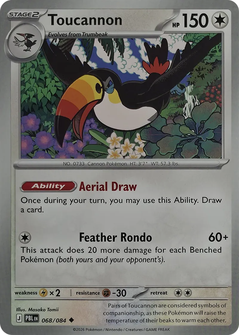 2026 Pokemon Pitch Black Toucannon #068/084 Uncommon front