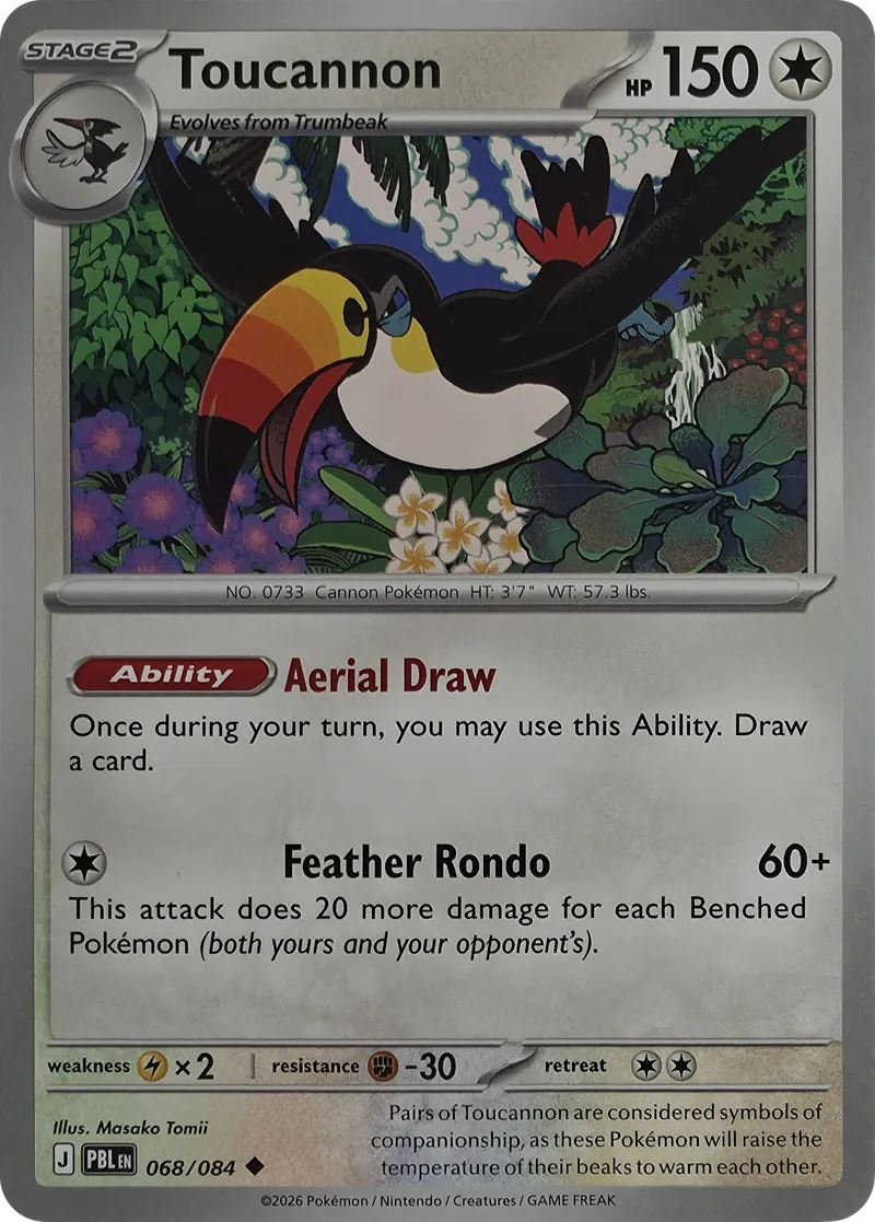 2026 Pokemon Pitch Black Toucannon #068/084 Uncommon front