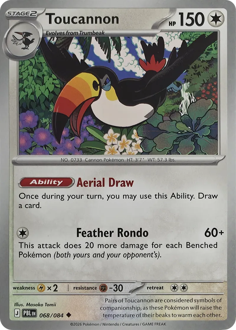 2026 Pokemon Pitch Black Toucannon #068/084 Uncommon front