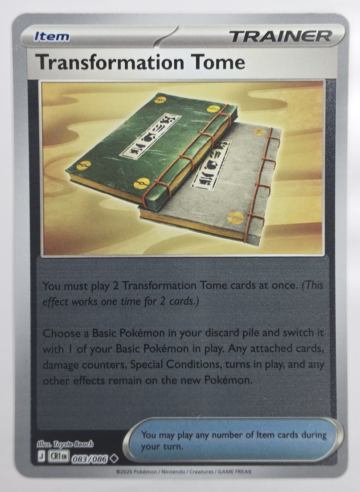 2026 Pokemon Chaos Rising Transformation Tome #083/086 Reverse Holo Uncommon front