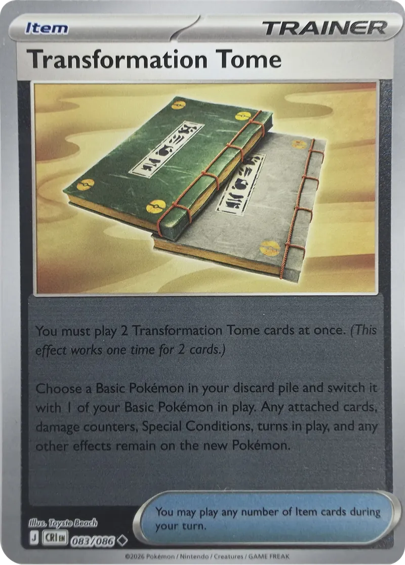 2026 Pokemon Chaos Rising Transformation Tome #083/086 Reverse Holo Uncommon front