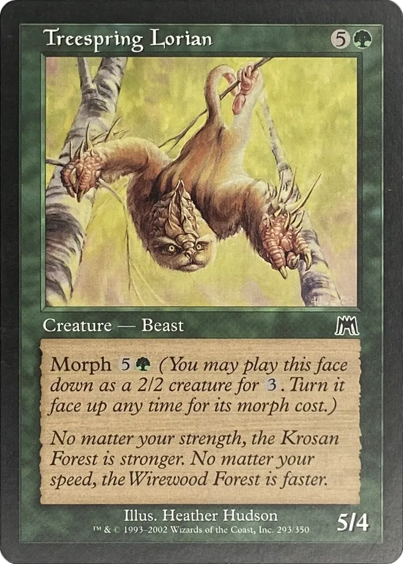 2002 Magic: The Gathering Onslaught Treespring Lorian #293/350 Common front