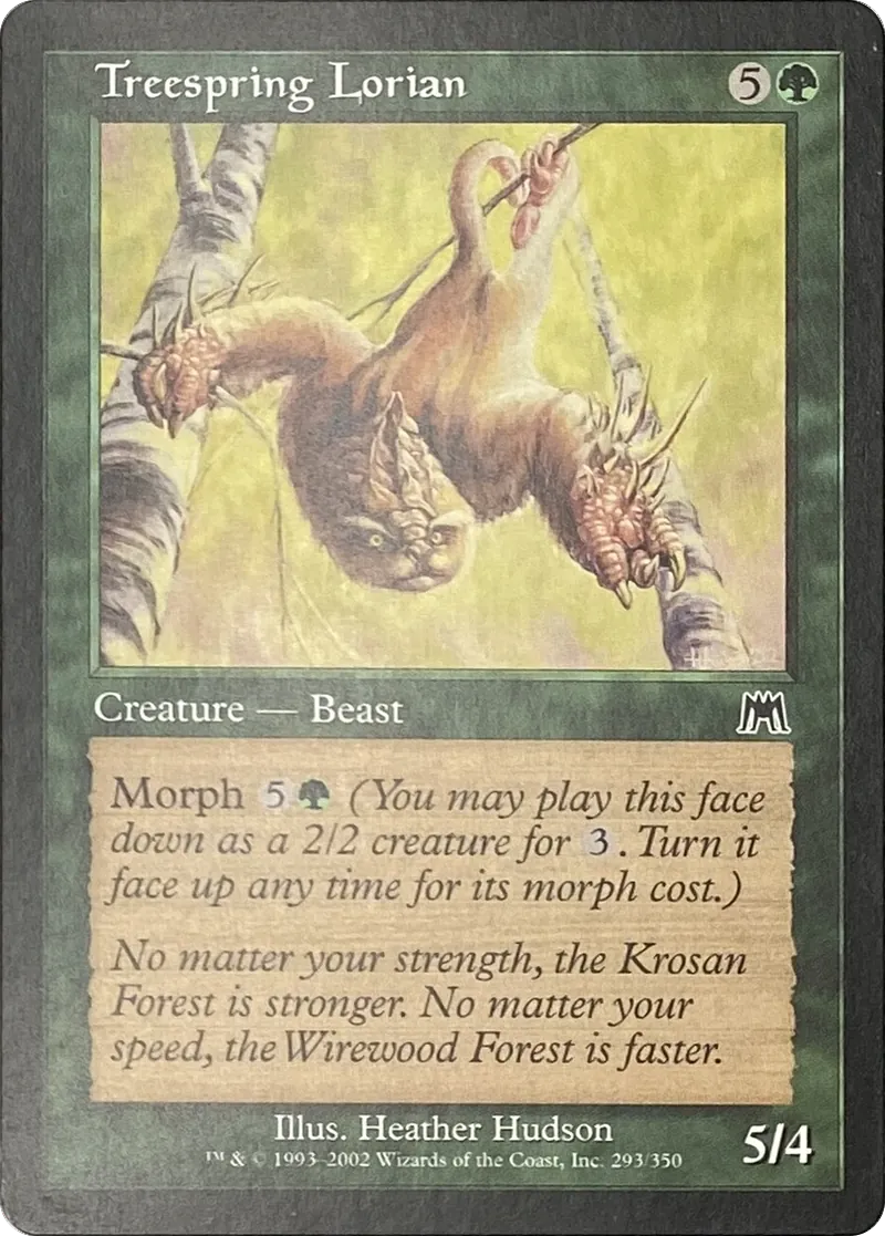 2002 Magic: The Gathering Onslaught Treespring Lorian #293/350 Common front