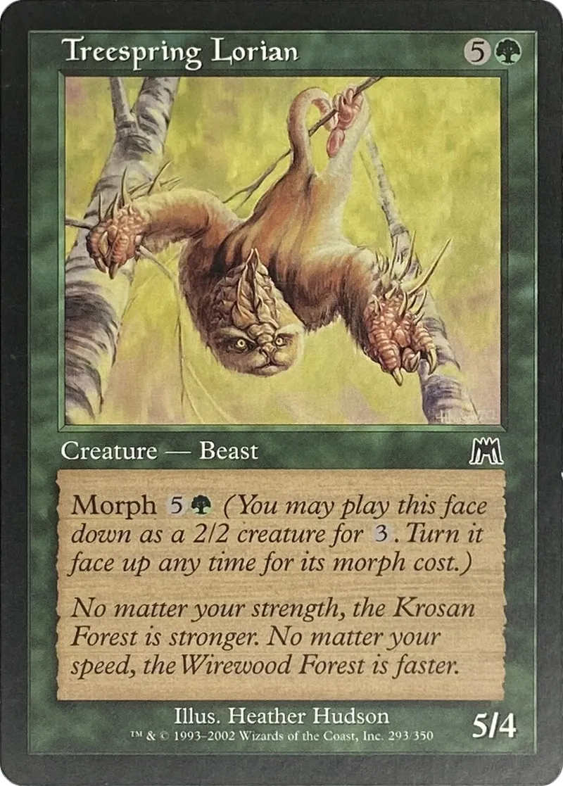 2002 Magic: The Gathering Onslaught Treespring Lorian #293/350 Common front