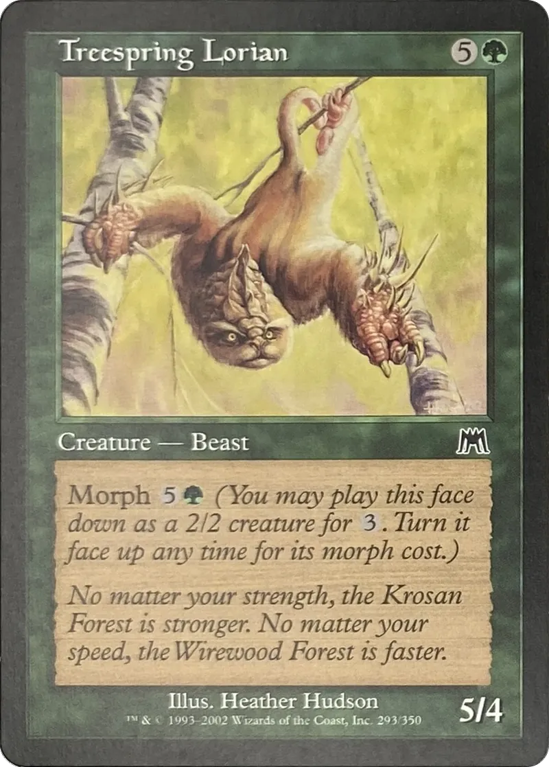 2002 Magic: The Gathering Onslaught Treespring Lorian #293/350 Common front