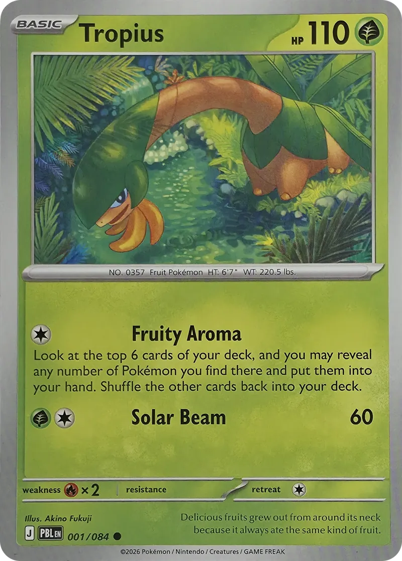2026 Pokemon Pitch Black Tropius #001/084 front