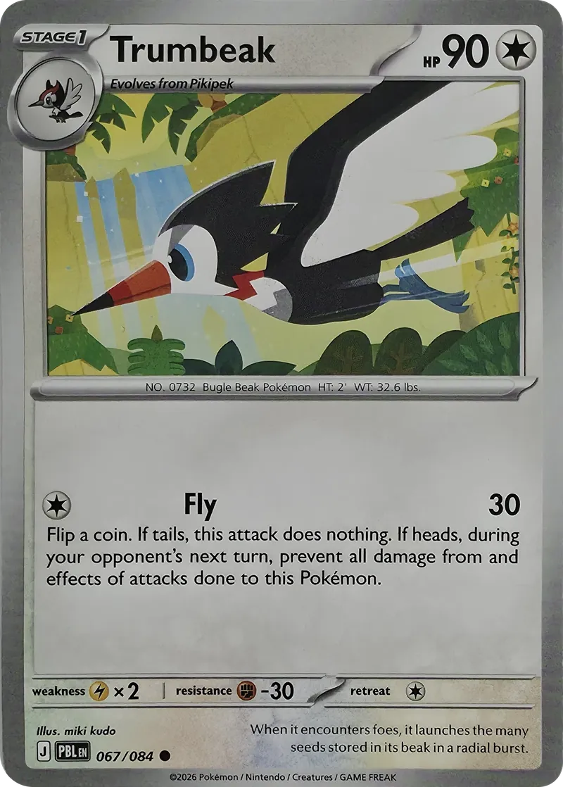 2026 Pokemon Pitch Black Trumbeak #067/084 Common front