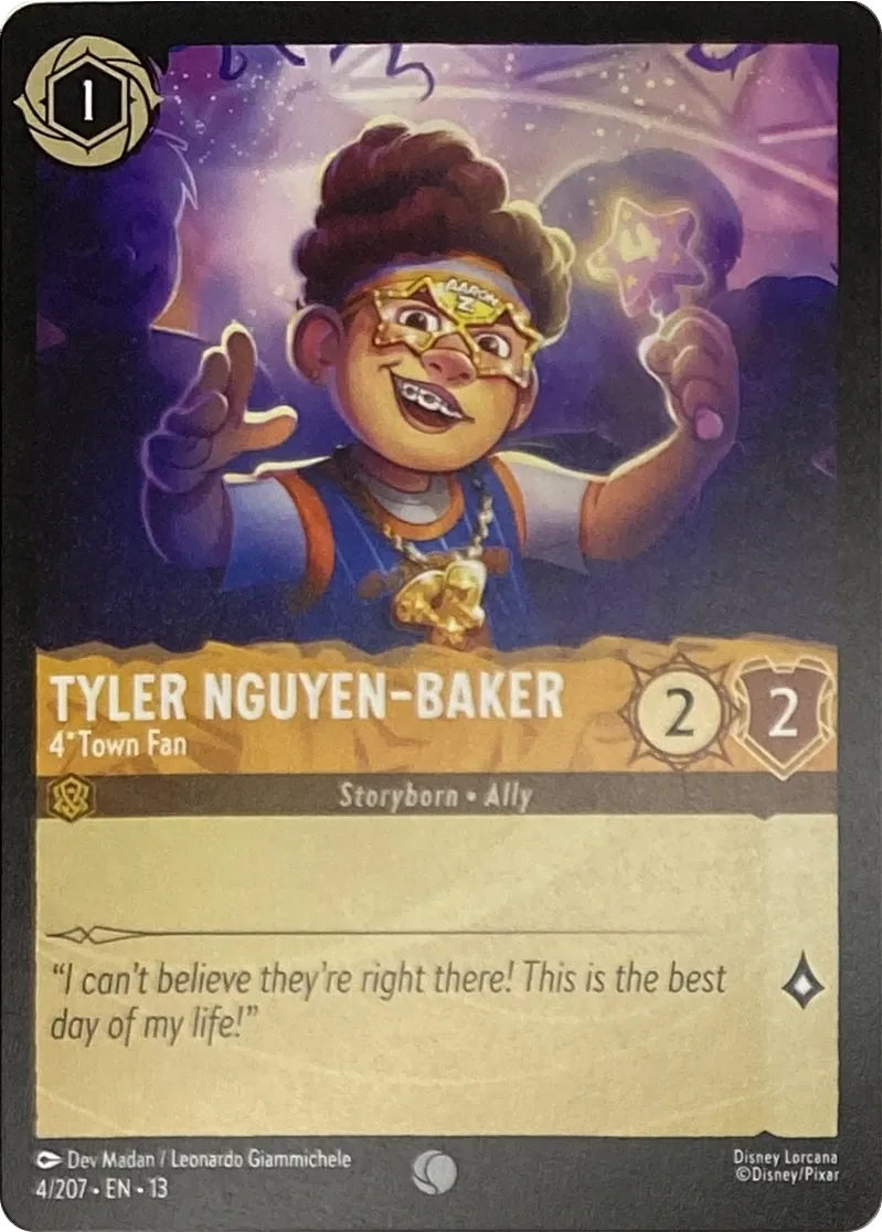 2026 Disney Lorcana Attack of the Vine! Tyler Nguyen-Baker - 4*Town Fan #4/207 Common front
