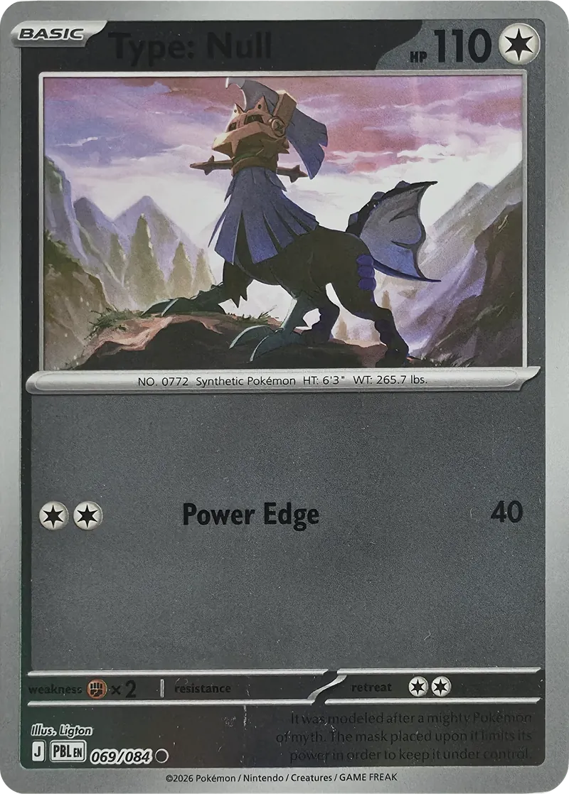 2026 Pokemon Pitch Black Type: Null #069/084 Reverse Holo Common front