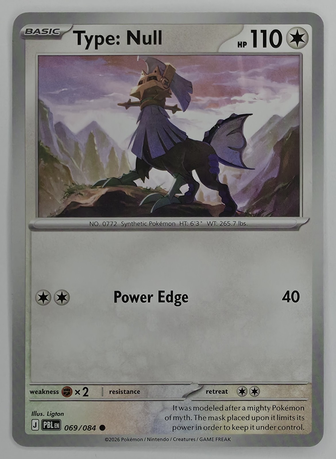 2026 Pokemon Pitch Black Type: Null #069/084 Common front