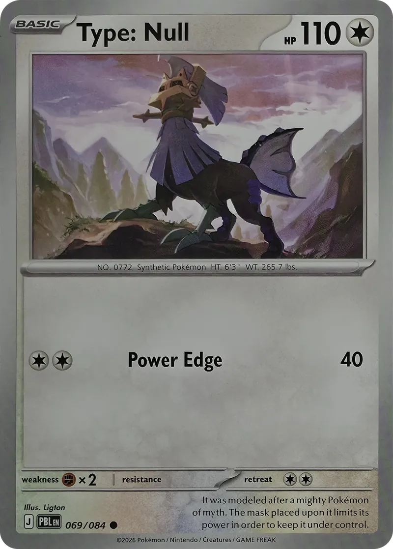 2026 Pokemon Pitch Black Type: Null #069/084 Common front