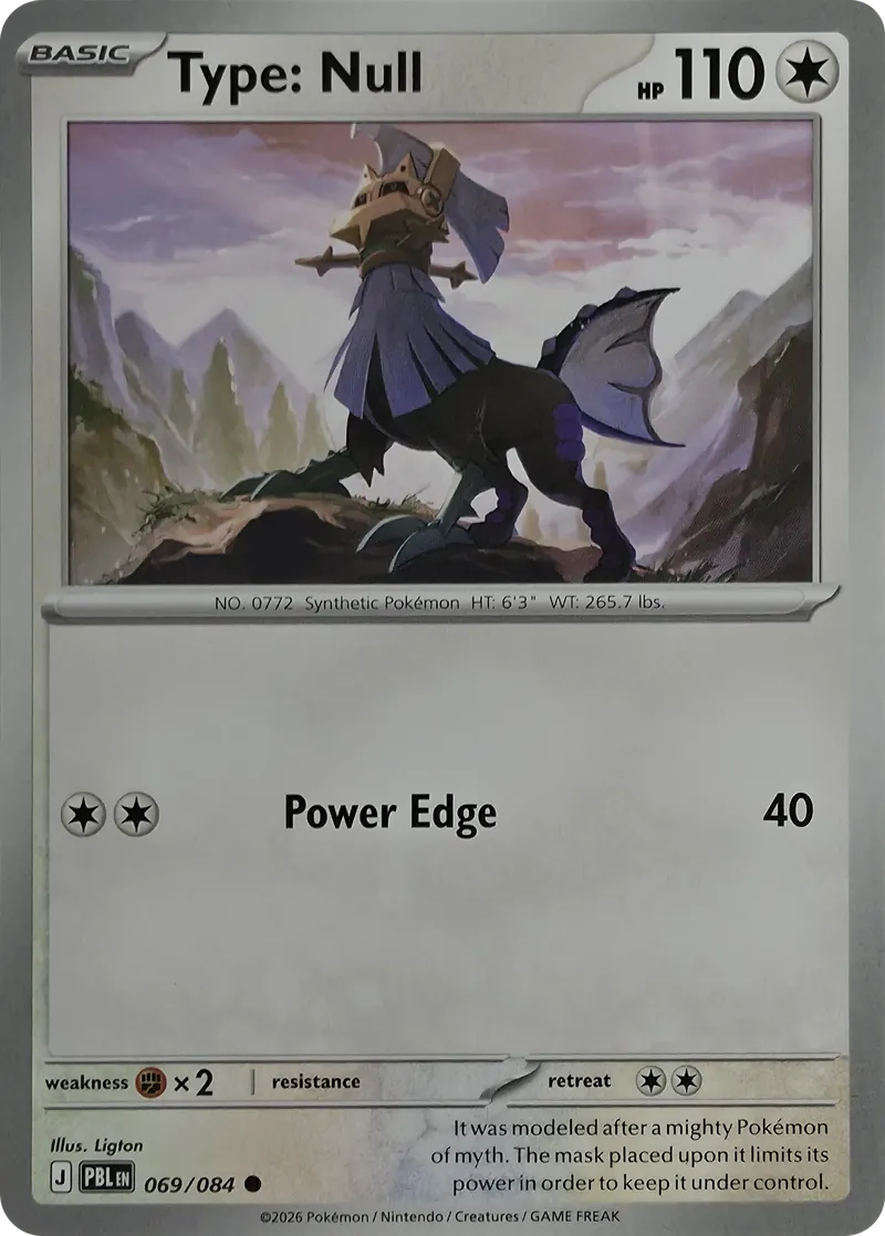 2026 Pokemon Pitch Black Type: Null #069/084 Common front