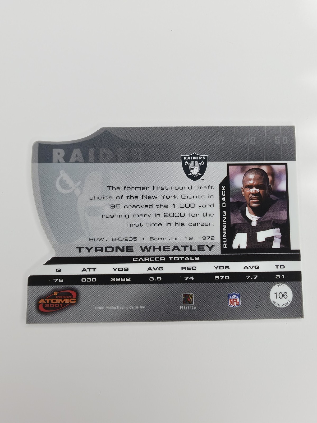 Tyrone Wheatley back, earlier photo