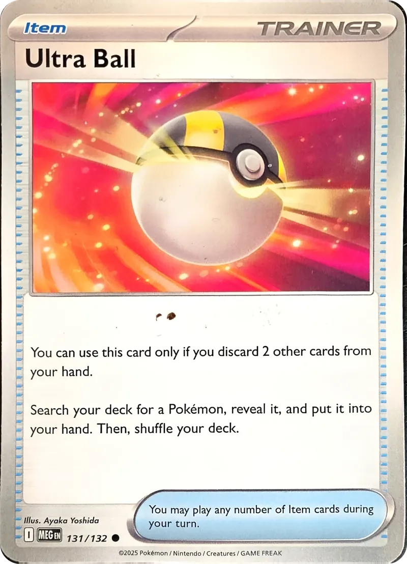 2025 Pokemon Mega Evolution Ultra Ball #131/132 Common, front