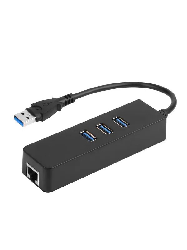 USB 3.0 to Gigabit Ethernet Hub, 3-Port Wired Adapter, photo 1
