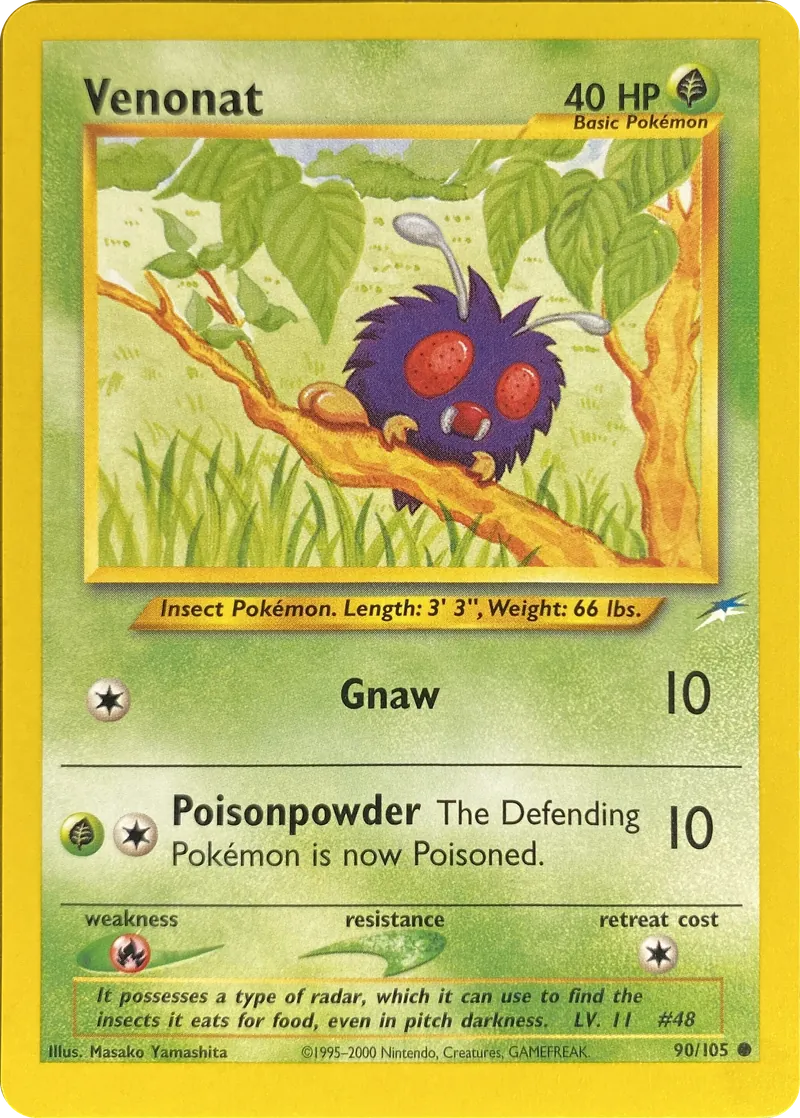 2002 Pokemon Neo Destiny Venonat #090/105 Common front