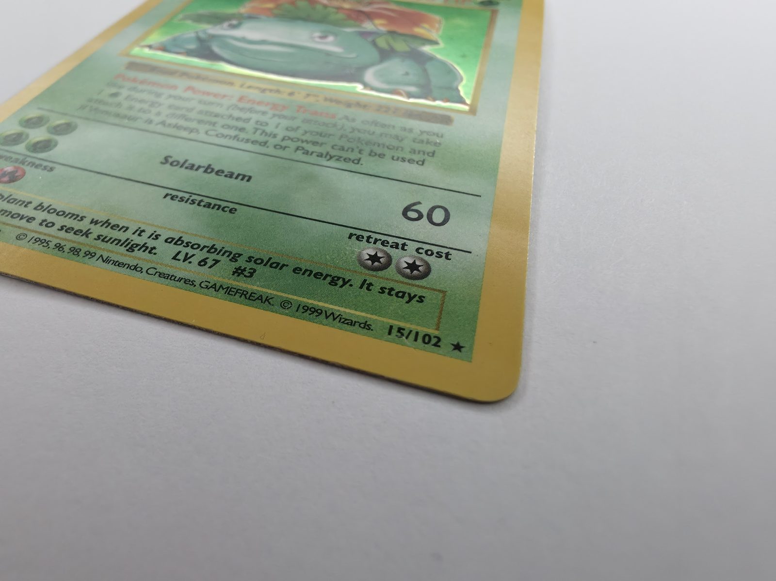 Venusaur Shadowless copyright close-up