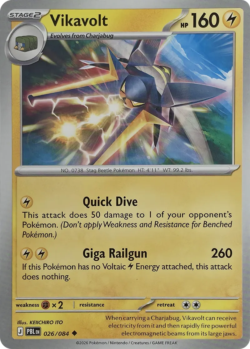 2026 Pokemon Pitch Black Vikavolt #026/084 Uncommon front