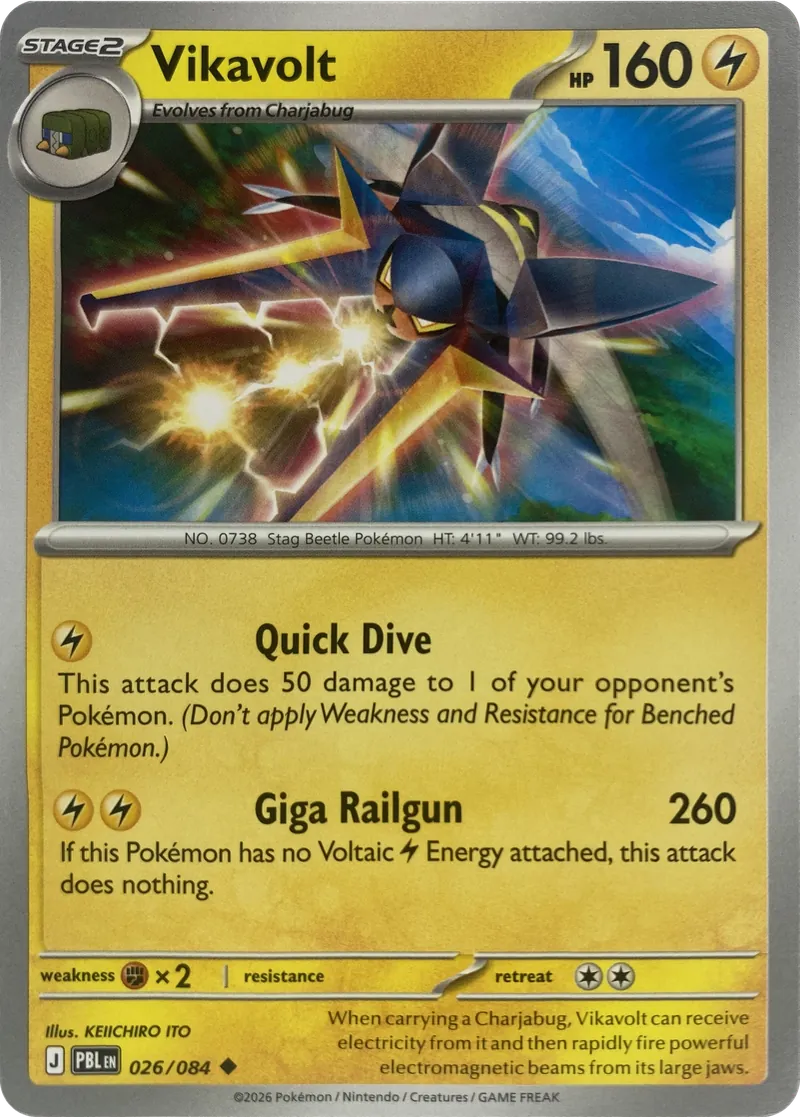 2026 Pokemon Pitch Black Vikavolt #026/084 Uncommon front
