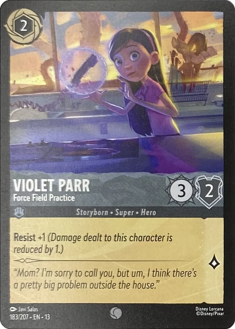 2026 Disney Lorcana Attack of the Vine! Violet Parr - Force Field Practice #183/207 Common front