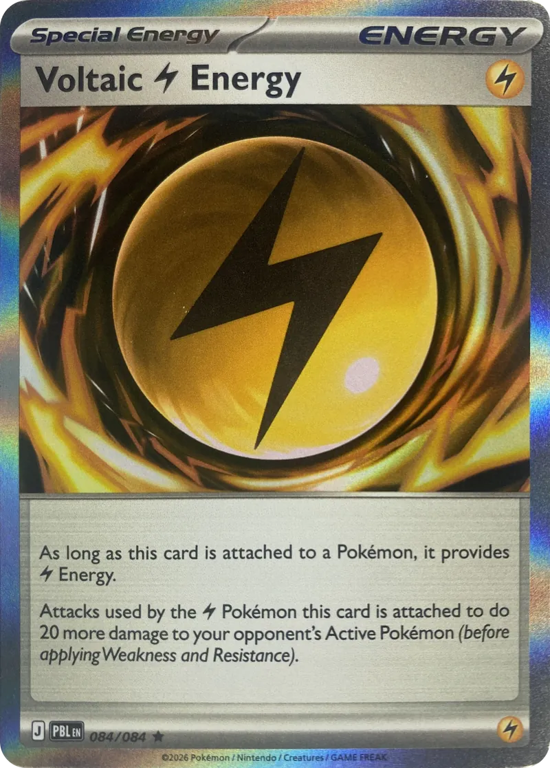 2026 Pokemon Pitch Black Voltaic Lightning Energy #084/084 Holo Rare front