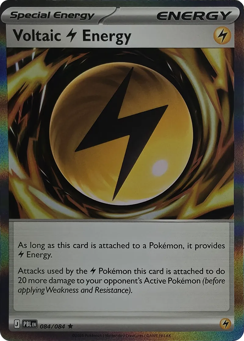 2026 Pokemon Pitch Black Voltaic Lightning Energy #084/084 Holo Rare front