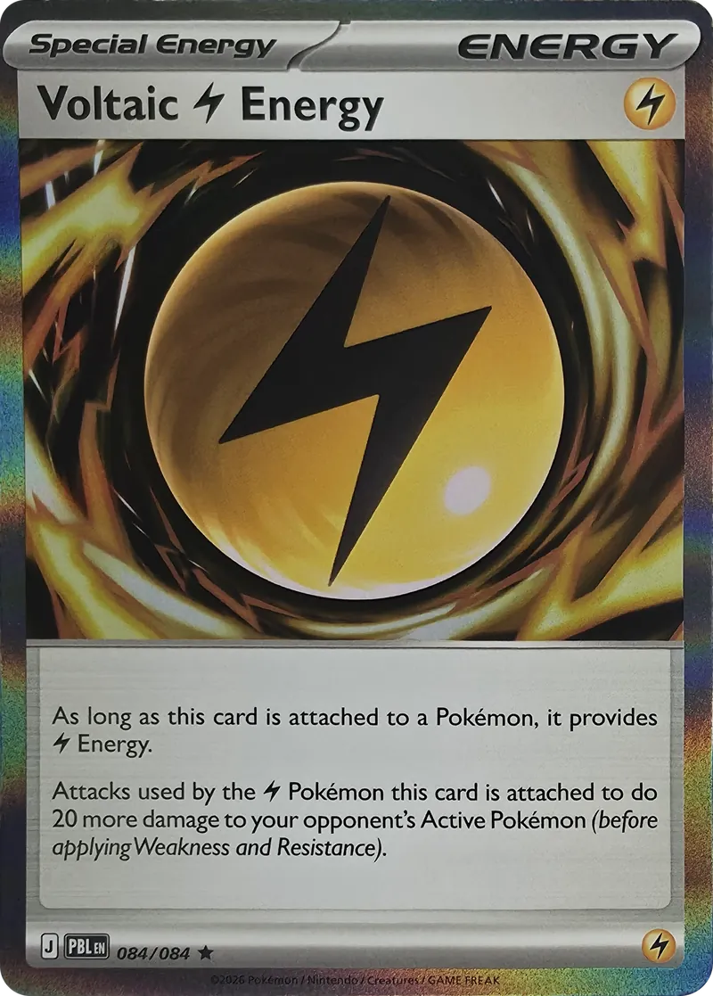 2026 Pokemon Pitch Black Voltaic Lightning Energy #084/084 Holo Rare front