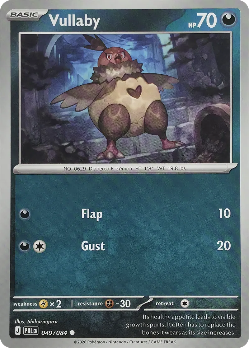 2026 Pokemon Pitch Black Vullaby #049/084 front
