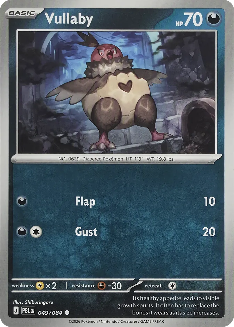 2026 Pokemon Pitch Black Vullaby #049/084 front