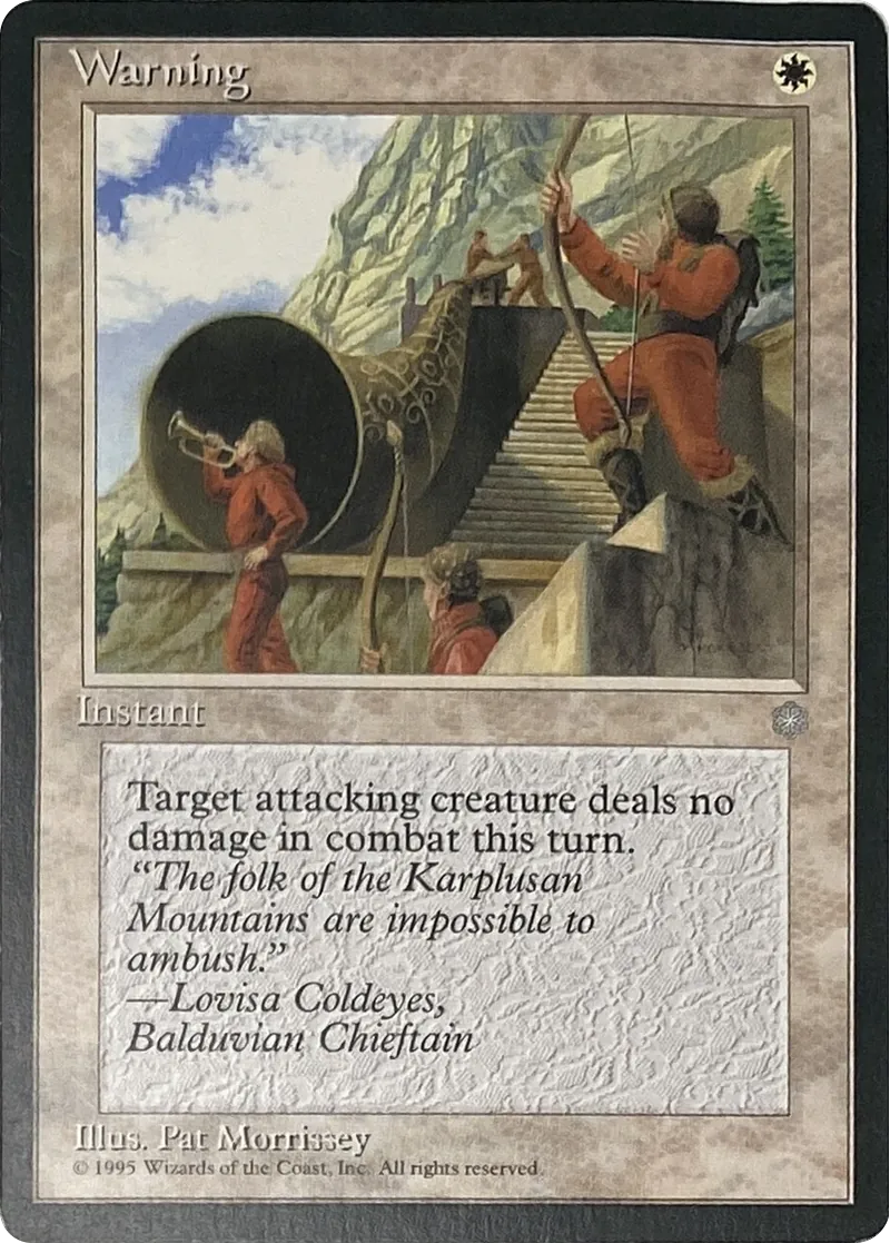 1995 Magic: The Gathering Ice Age Warning Common front