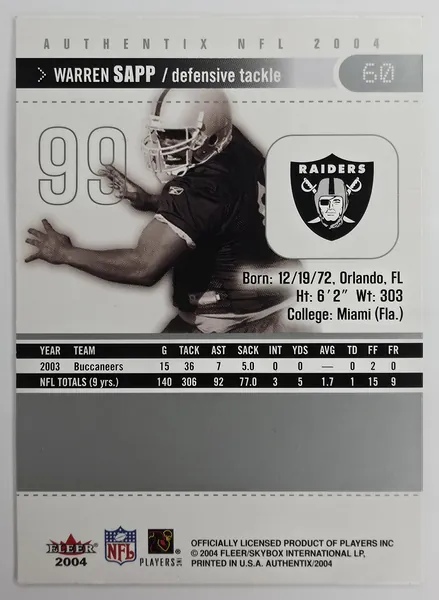 Warren Sapp back