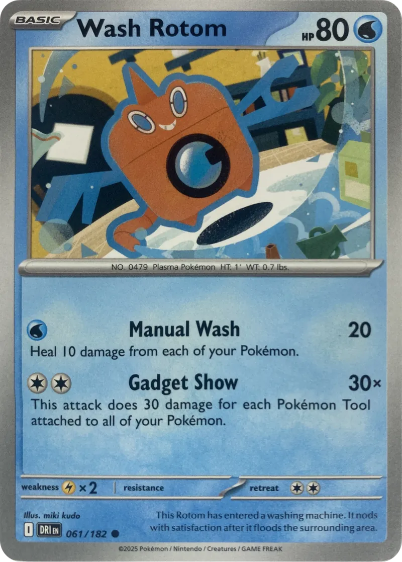 2025 Pokemon Destined Rivals Wash Rotom #061/182 Common front