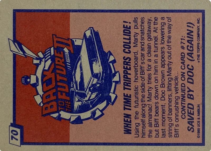 1989 Topps Back to the Future Part II When Time Trippers Collide! #70, back