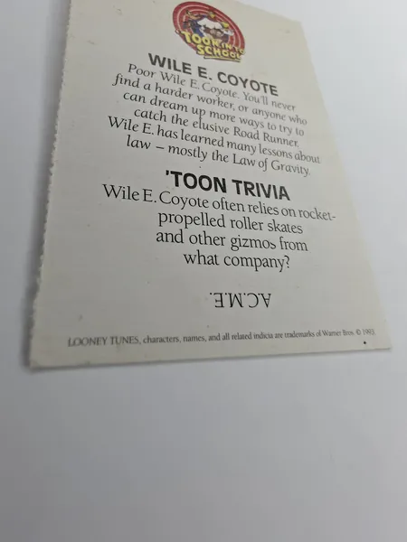 Wile E. Coyote 'Toon In To School card photo 7