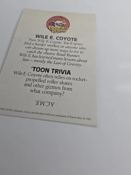 Wile E. Coyote 'Toon In To School card photo 6
