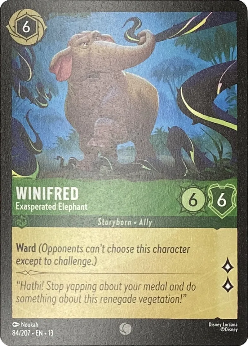 2026 Disney Lorcana Attack of the Vine! Winifred - Exasperated Elephant #84/207 Common front