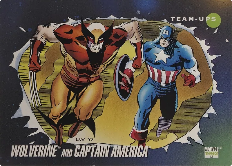 1992 Impel Marvel Universe Series III Wolverine and Captain America, front